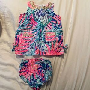 Lilly Pulitzer 2 piece girls shift dress size 18-24 months